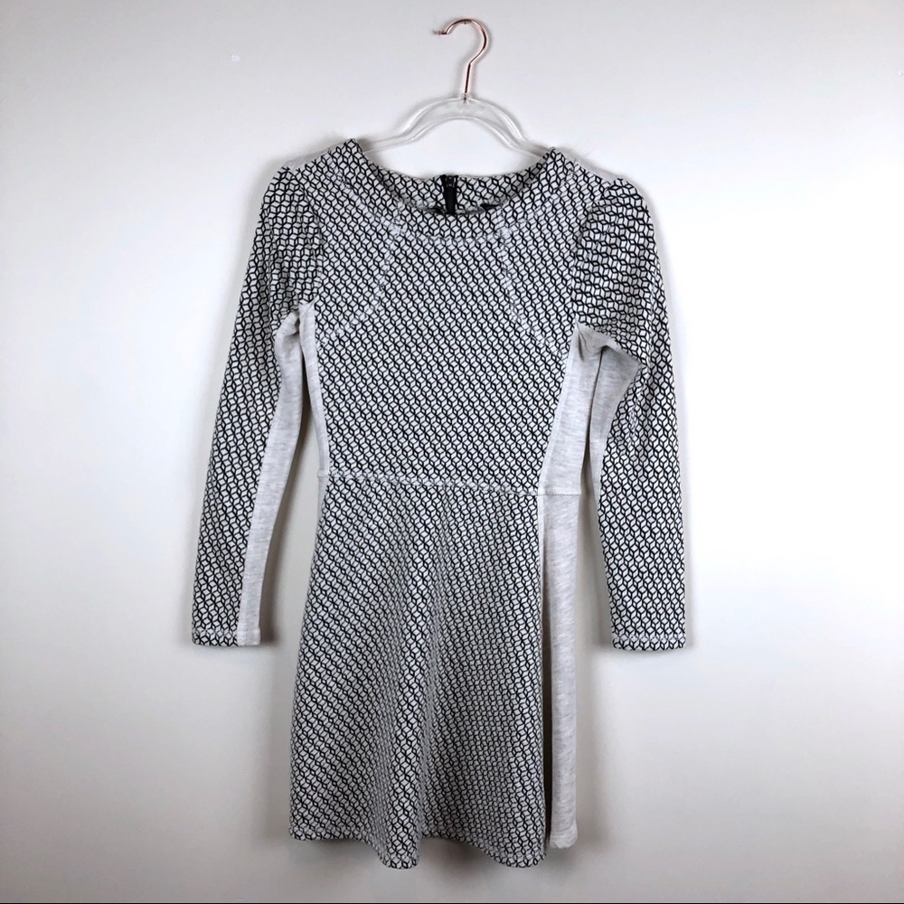 W118 by Walter Baker Cubic Print Long Sleeve Dress